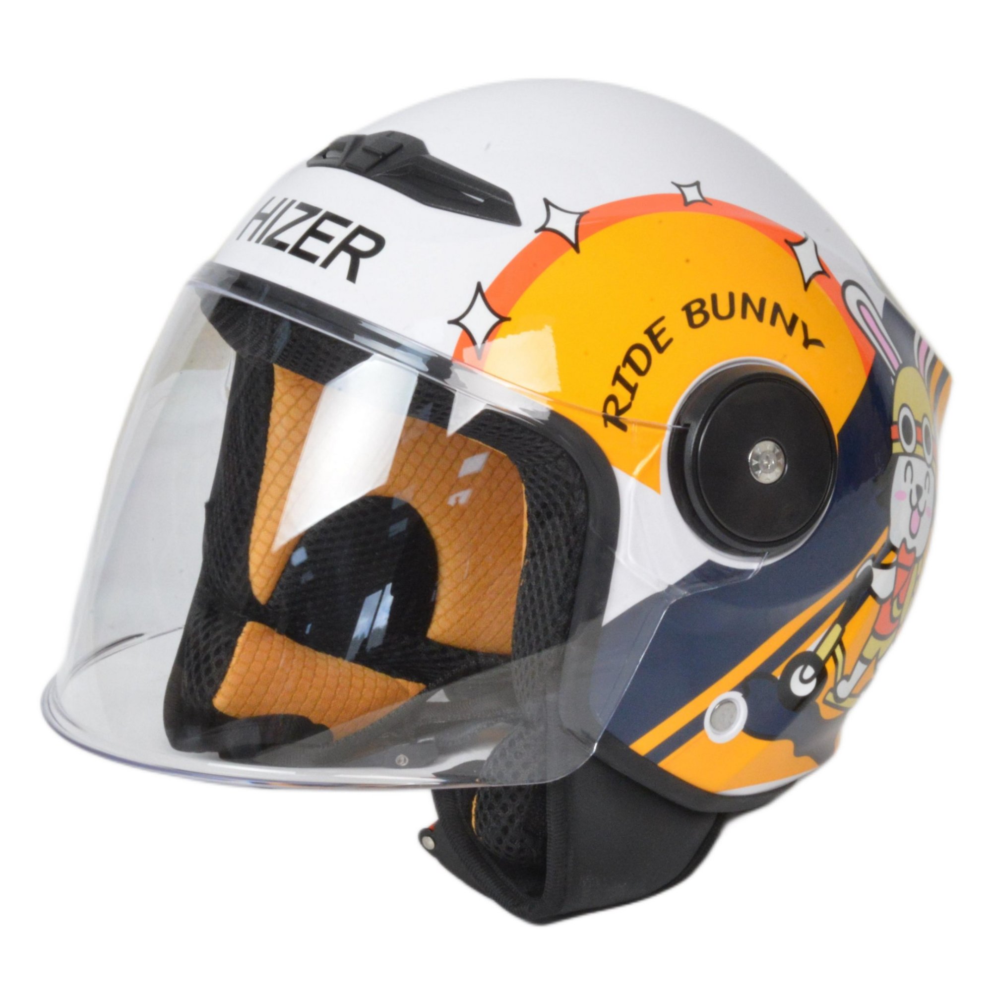 Шлем мото открытый HIZER J511 №1 yellow/black (M) детский